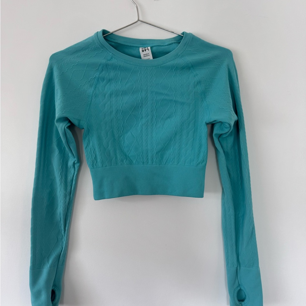 Women's Teal Long Sleeve WORKOUT TOP